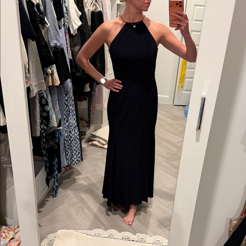 Elegant Black Halter Dress
